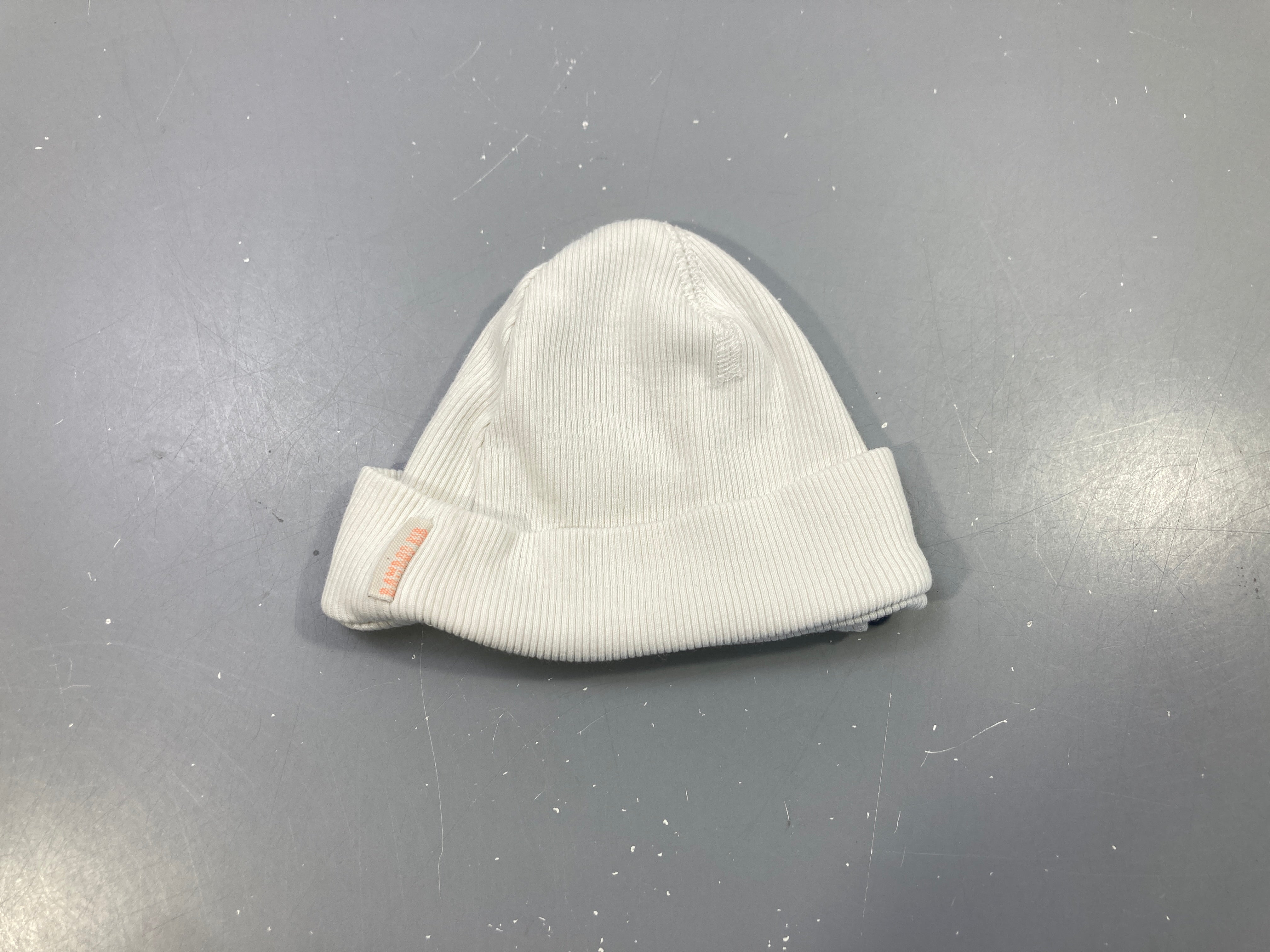 Bonnet nourisson  blanc côtelé
