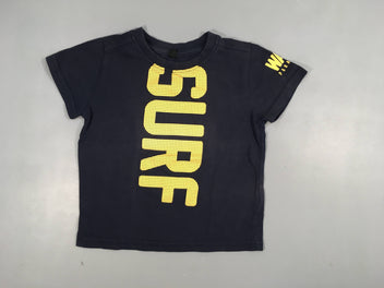 T-shirt m.c  bleu marine flocage jaune 
