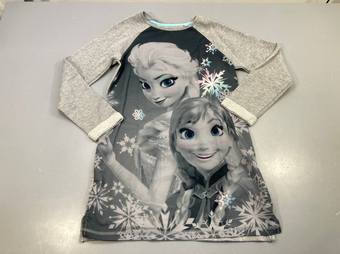 Robe m.l  Elsa et Anna  Reine des neiges manches et arrière  gris pailleté, moins cher chez Petit Kiwi