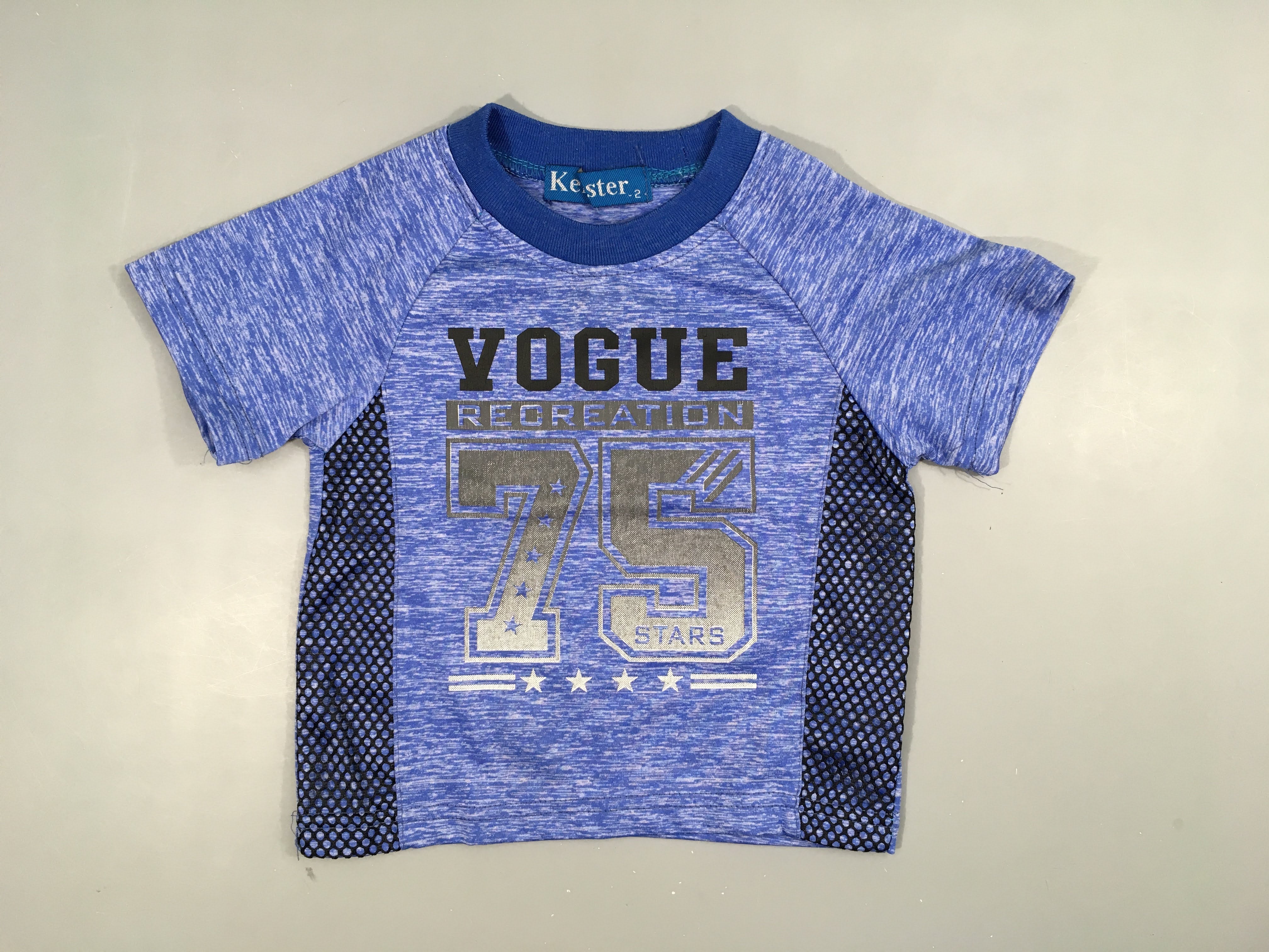 T-shirt m.c matière maillot bleu flammé 