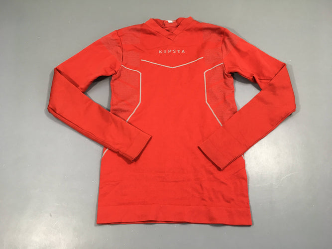 T-shirt m.l de sport rouge Kipsta, moins cher chez Petit Kiwi
