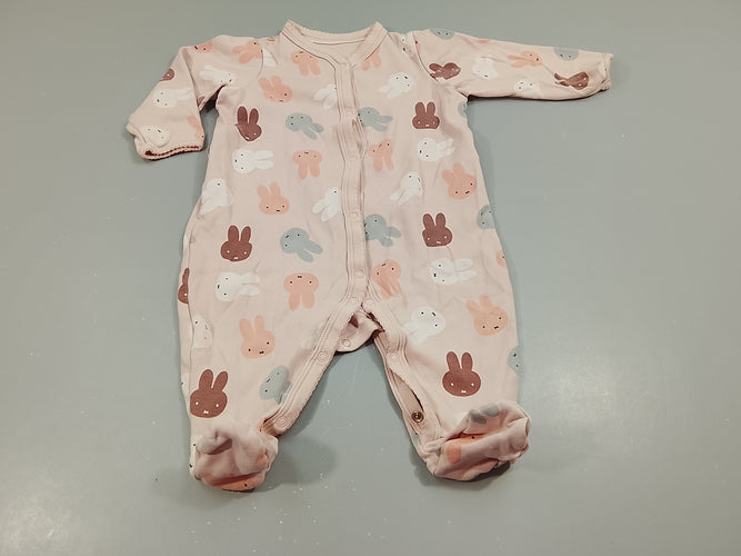 Pyjama jersey rose clair lapins Miffy, moins cher chez Petit Kiwi