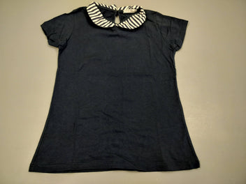 T-shirt m.c bleu marine Eden & Victor col ligné bleu marine/blanc  100% coton