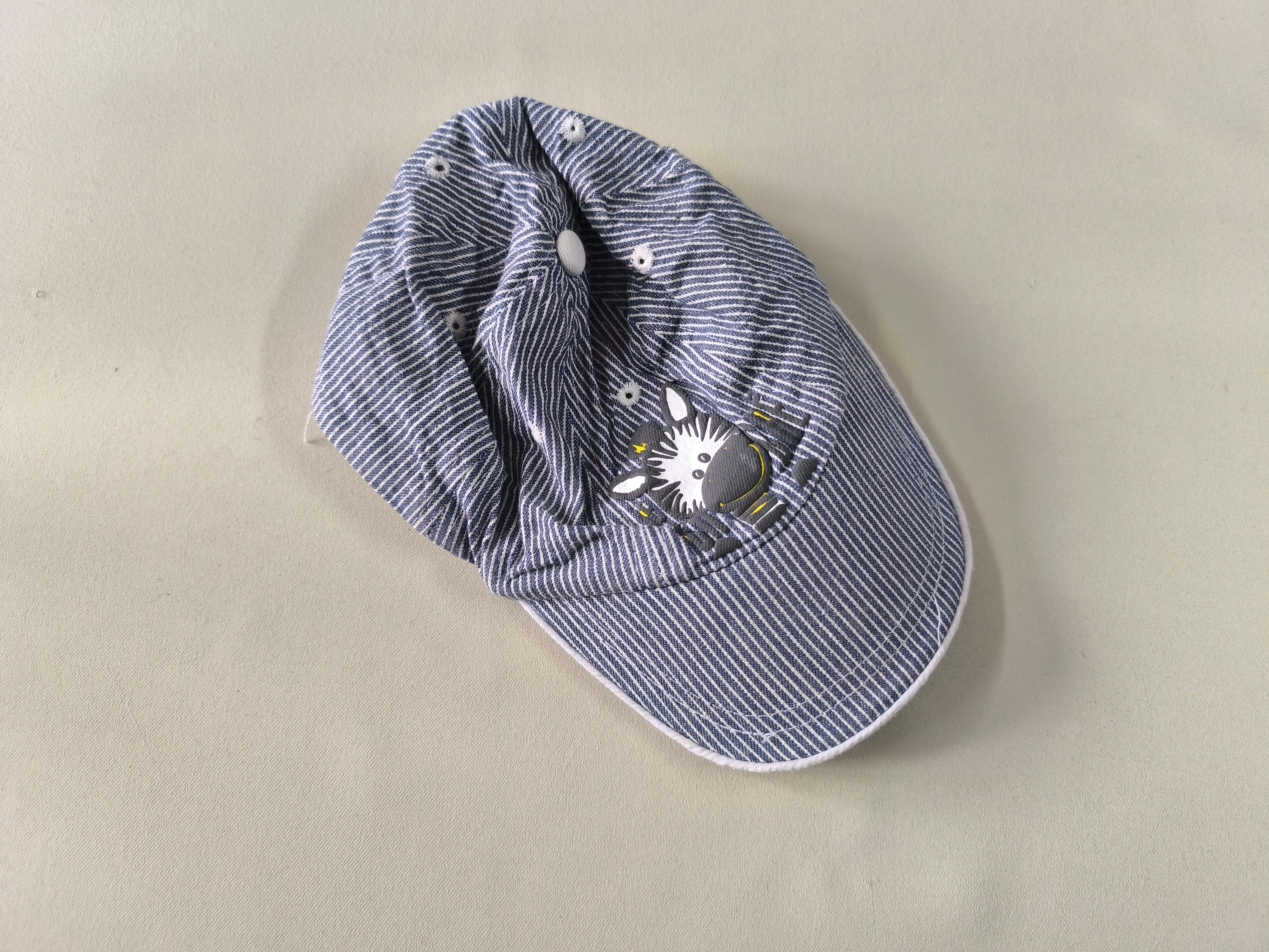 Casquette lignée blanche/bleue zèbre, 49 cm
