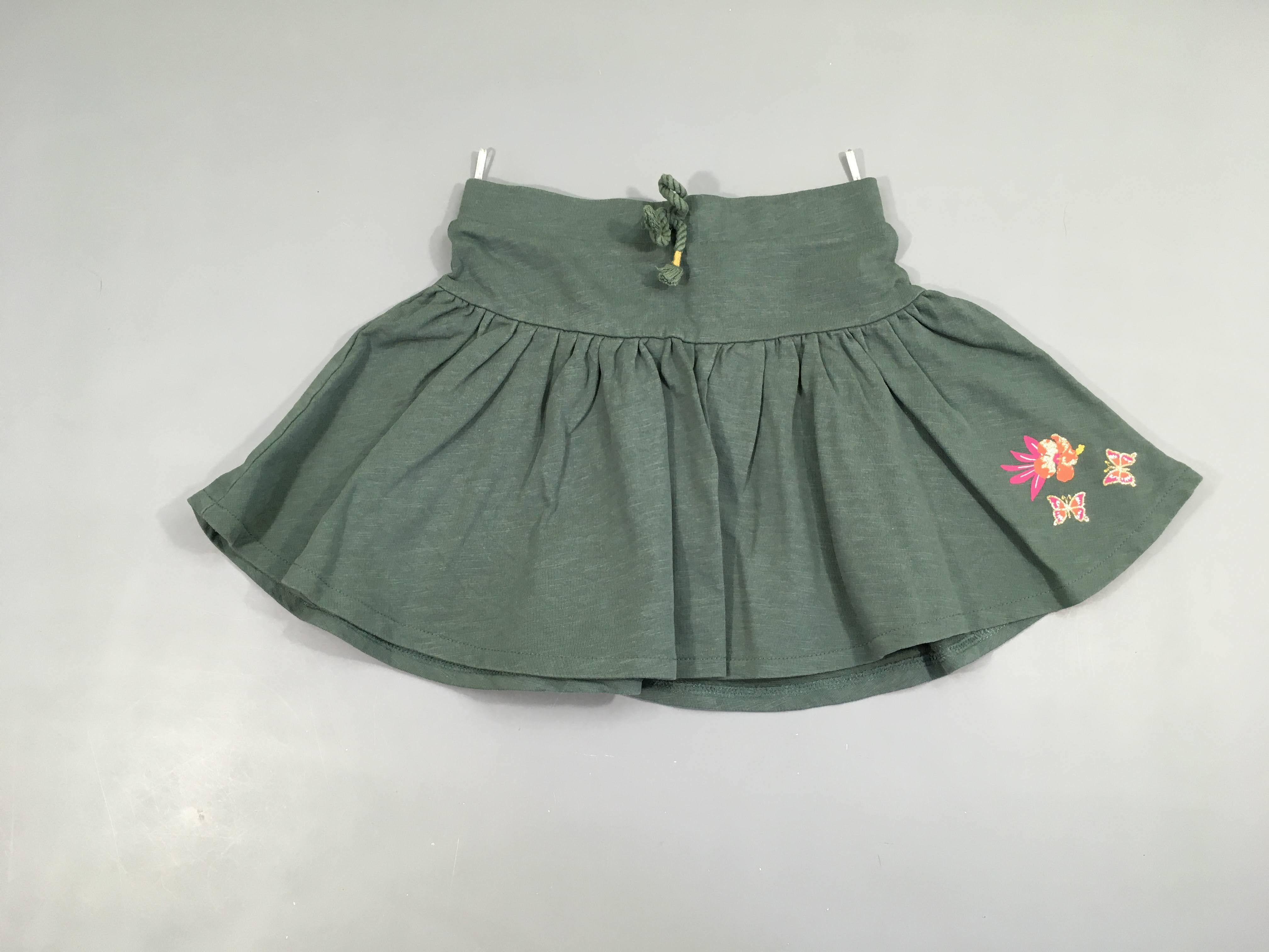 Jupe molleton vert flammé papillons