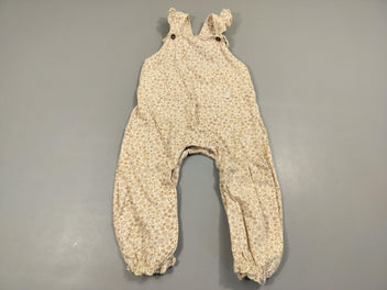 Salopette blanche motifs beiges90% coton 3% polyester 1% élasthanne