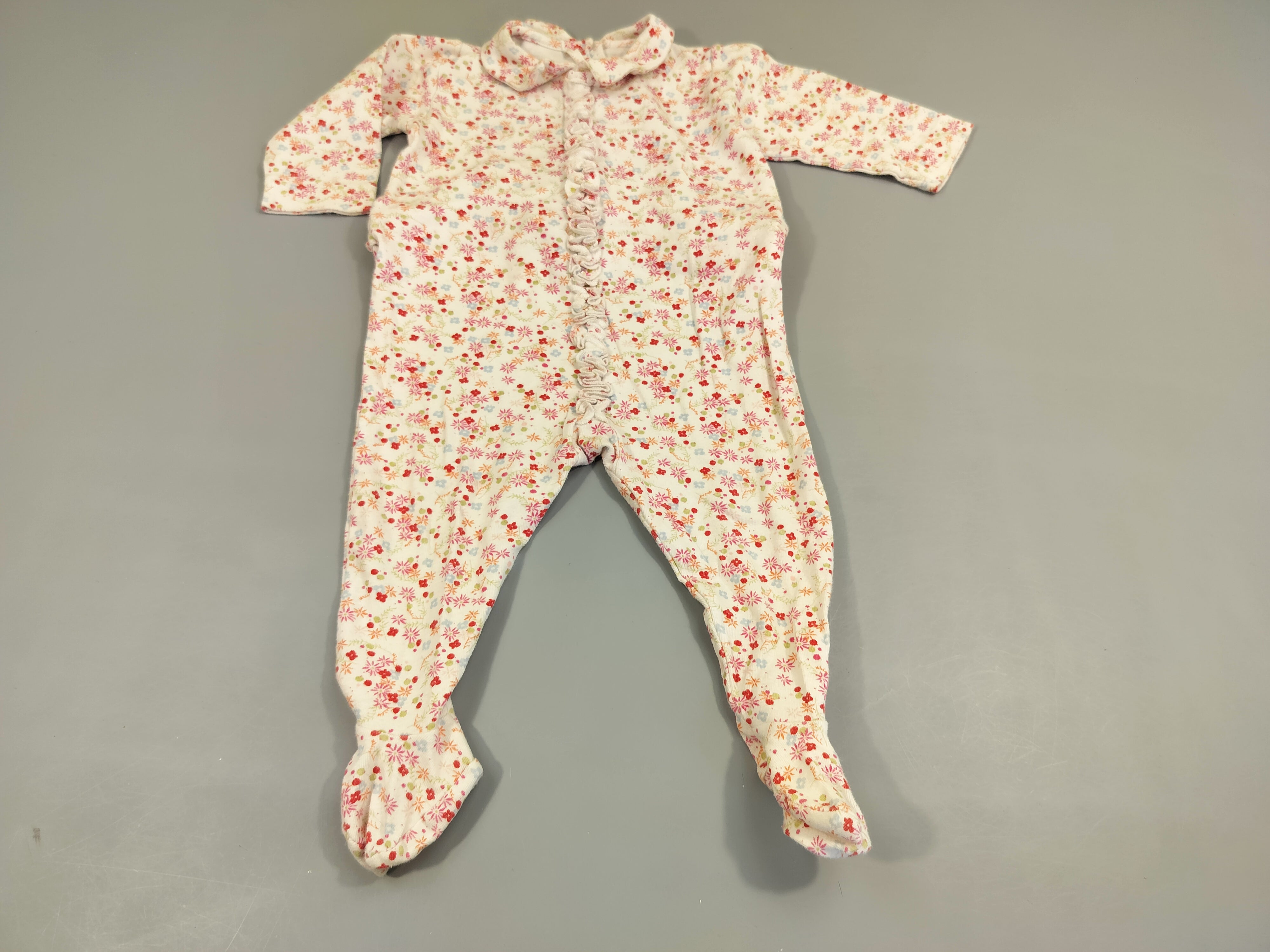 Pyjama jersey blanc motifs petites fleurs