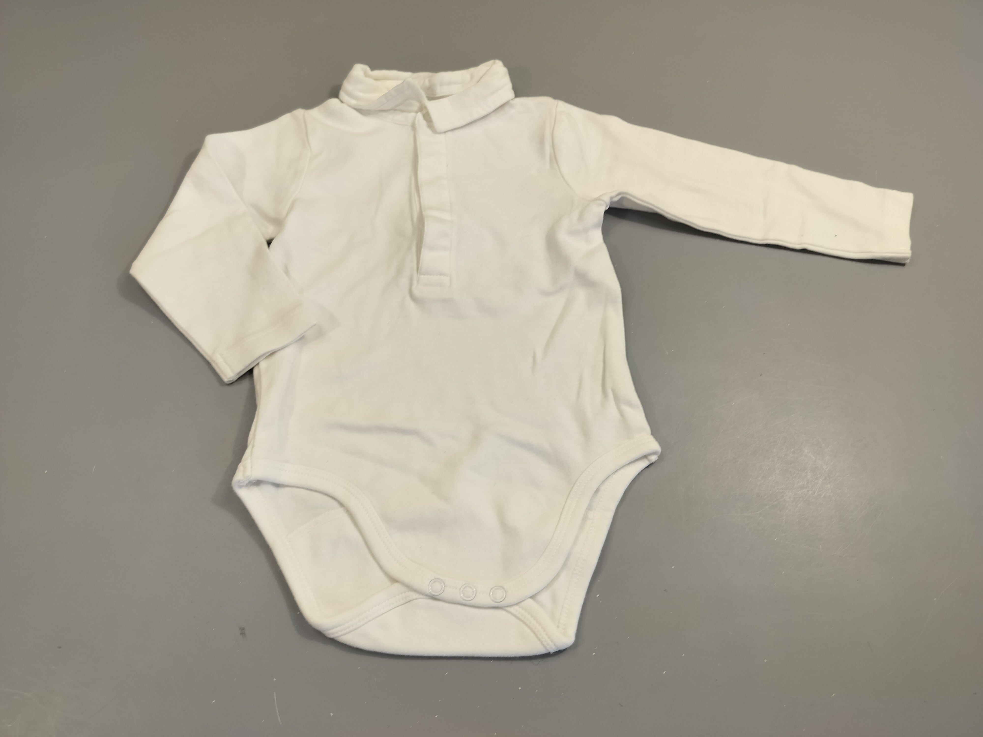 Body m.l blanc avec col 100% coton bio