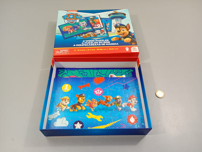 4 puzzles en bois 12-16- 20-24 pcs  Pat patrouille, moins cher chez Petit Kiwi