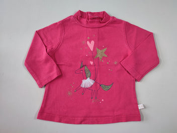 T-shirt m.l rose licorne en tutu paillettes