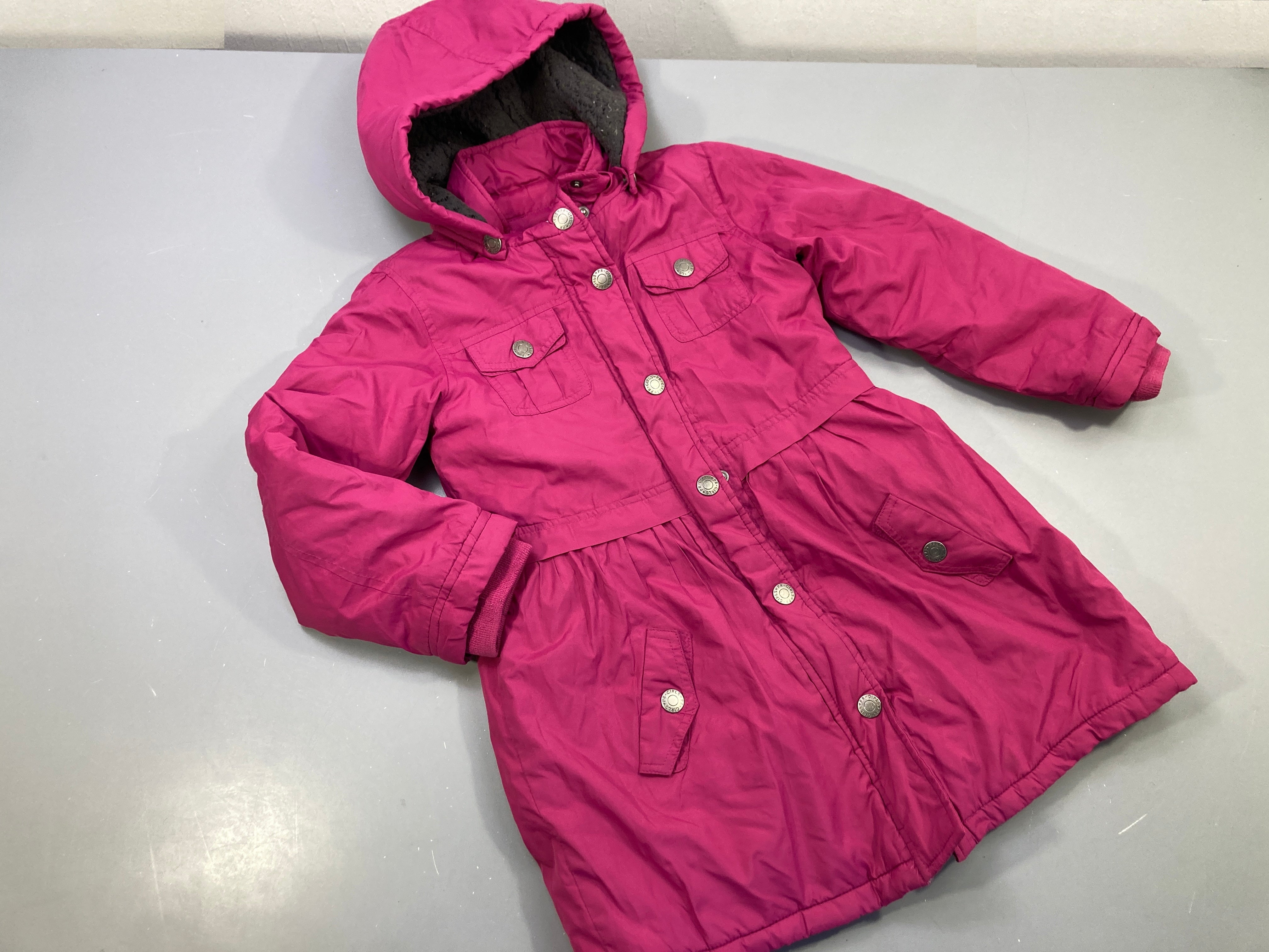 Parka rose fuchsia zippée à capuche