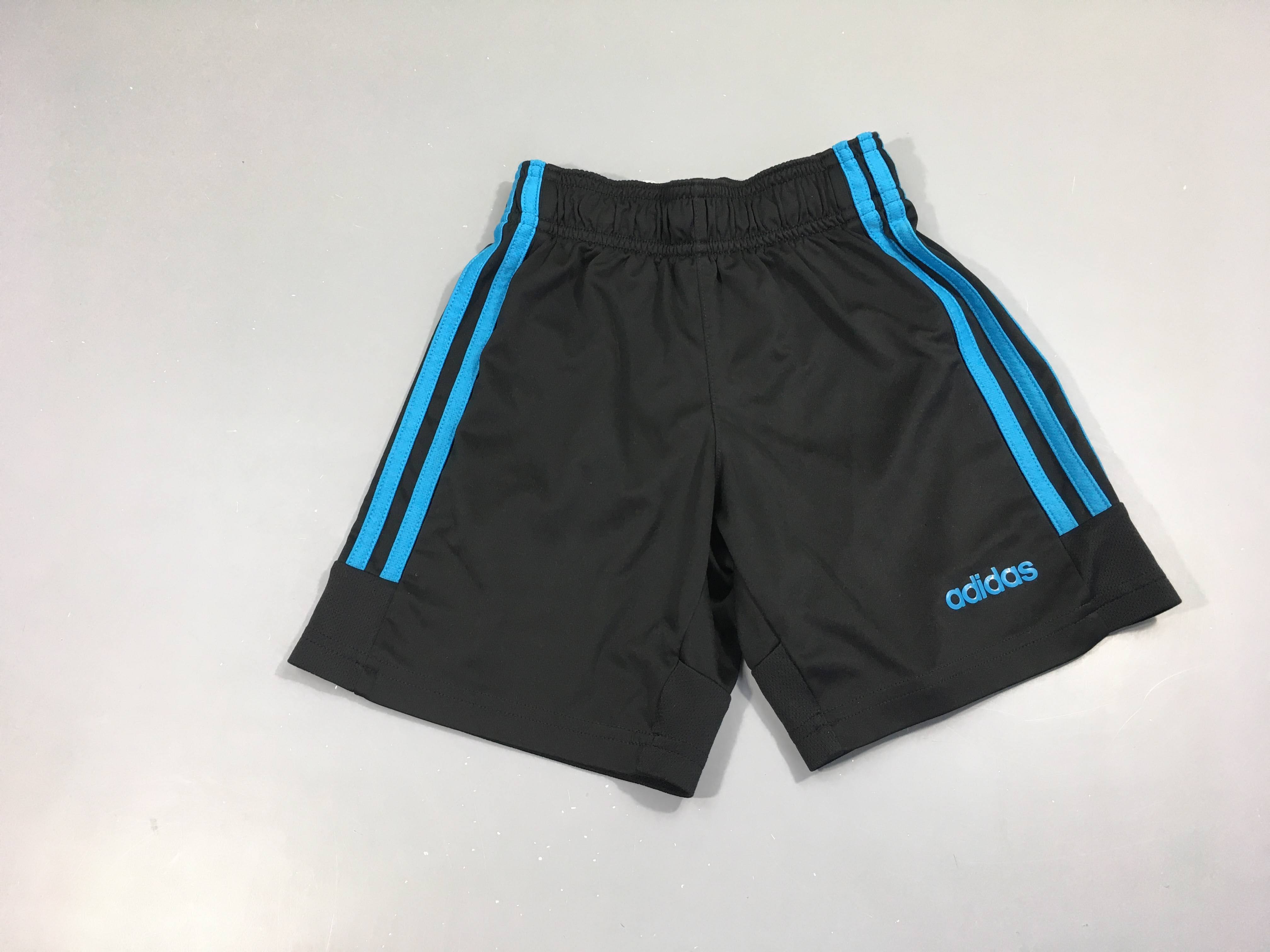 Short de sport noir bandes turquoises