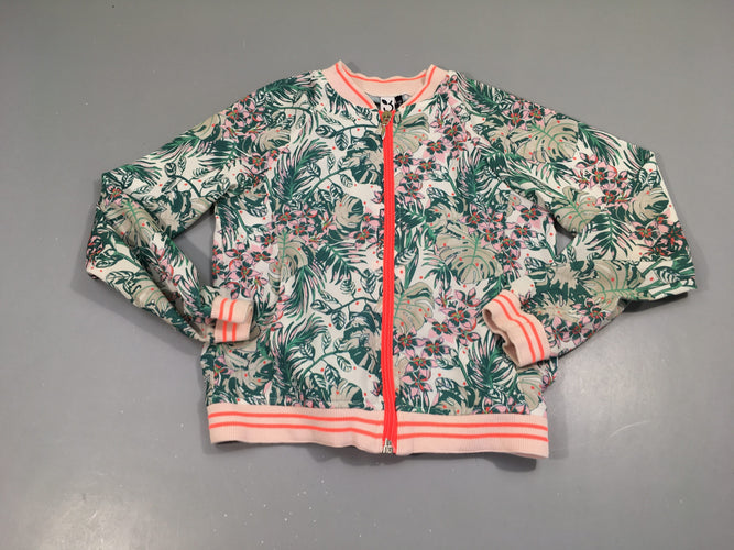 Gilet/veste zippé blanc feuillage, moins cher chez Petit Kiwi