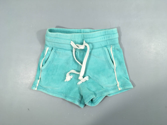 Short éponge bleu, cordon blanc 80% coton 20% polyester, moins cher chez Petit Kiwi