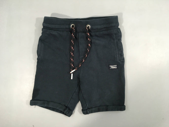 Short bleu marine à revers  "California 1983" 100% coton, moins cher chez Petit Kiwi