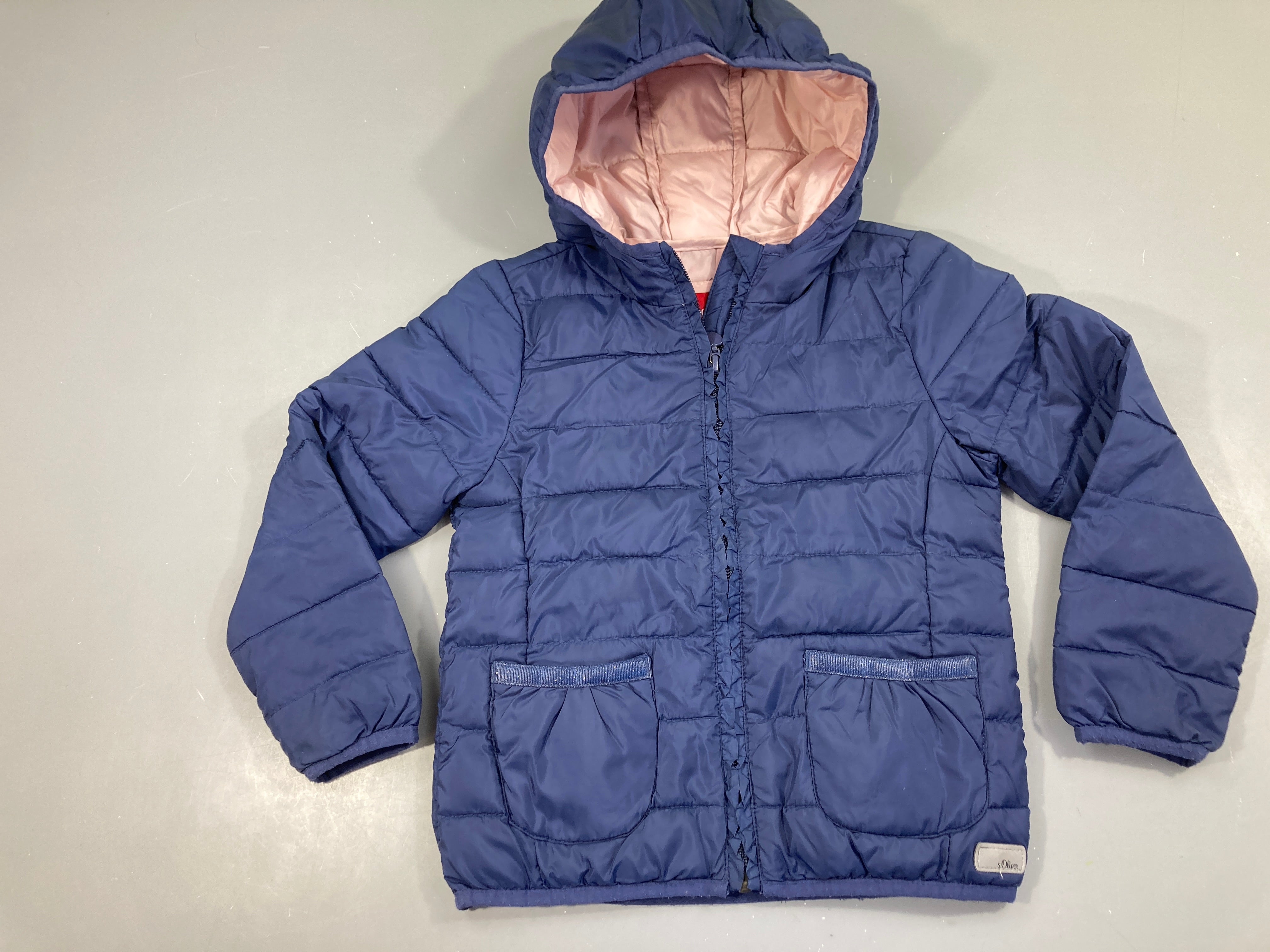 Doudoune light zippée bleu foncé à capuche