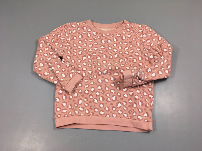 Sweat rose motifs léopard, moins cher chez Petit Kiwi