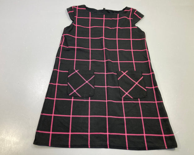 Robe m.c noire à carreaux rose, moins cher chez Petit Kiwi
