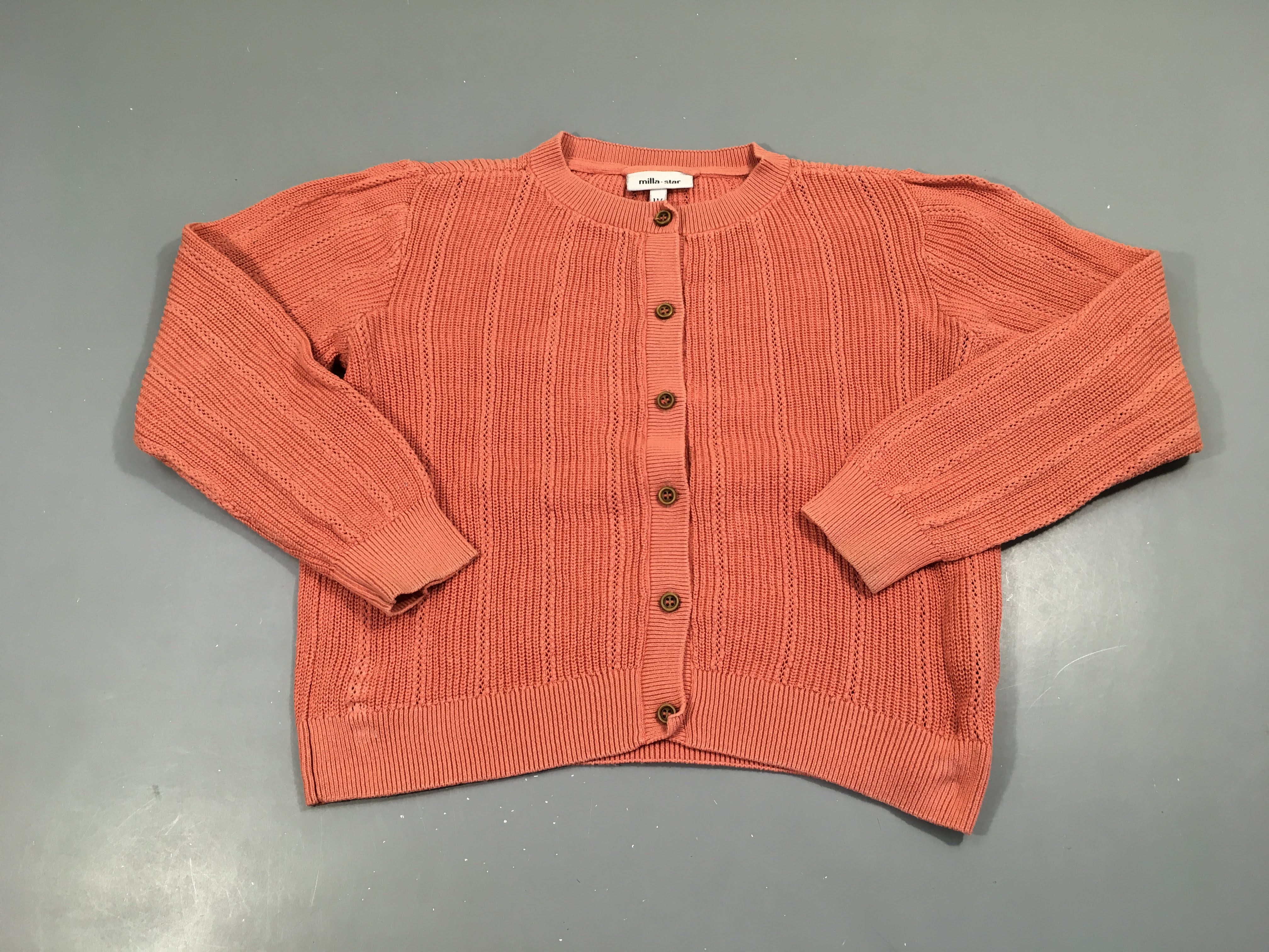 Gilet vieux rose ajouré