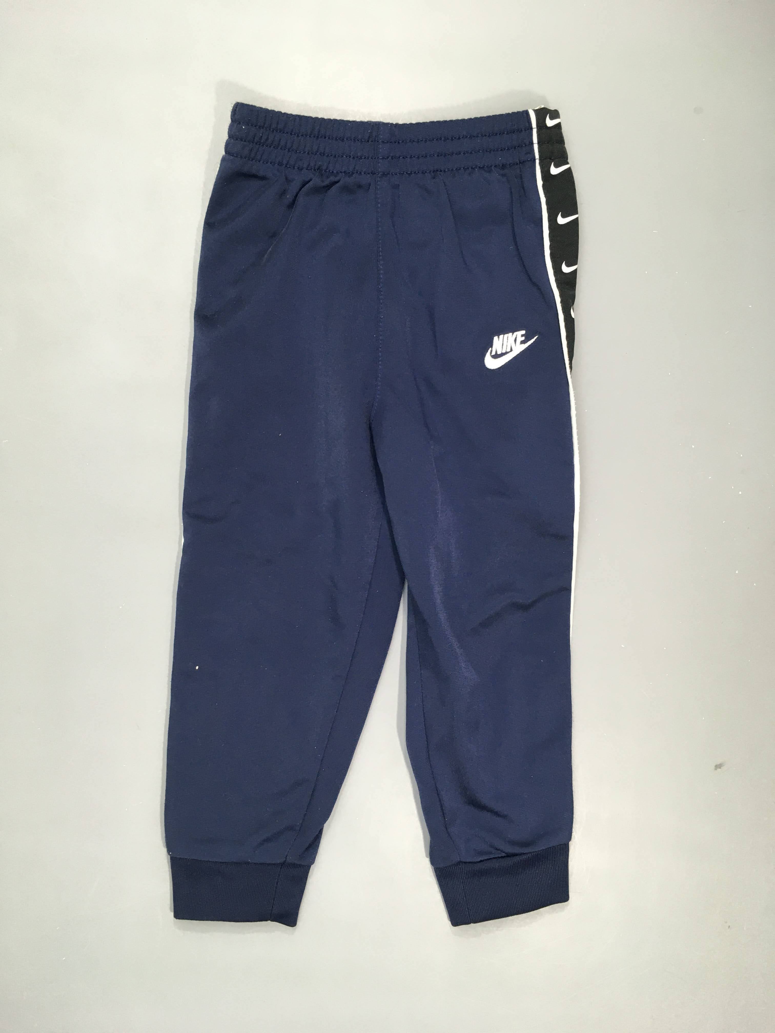 Pantalon jogging bleu marine/blanc 