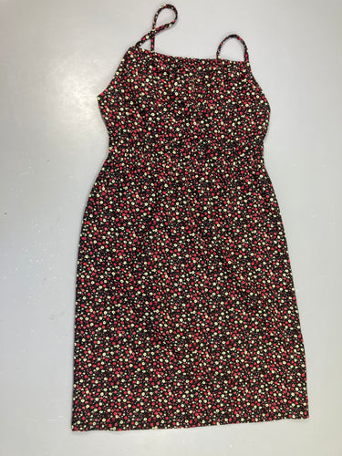 Robe fines bretelles noire fleurie, moins cher chez Petit Kiwi