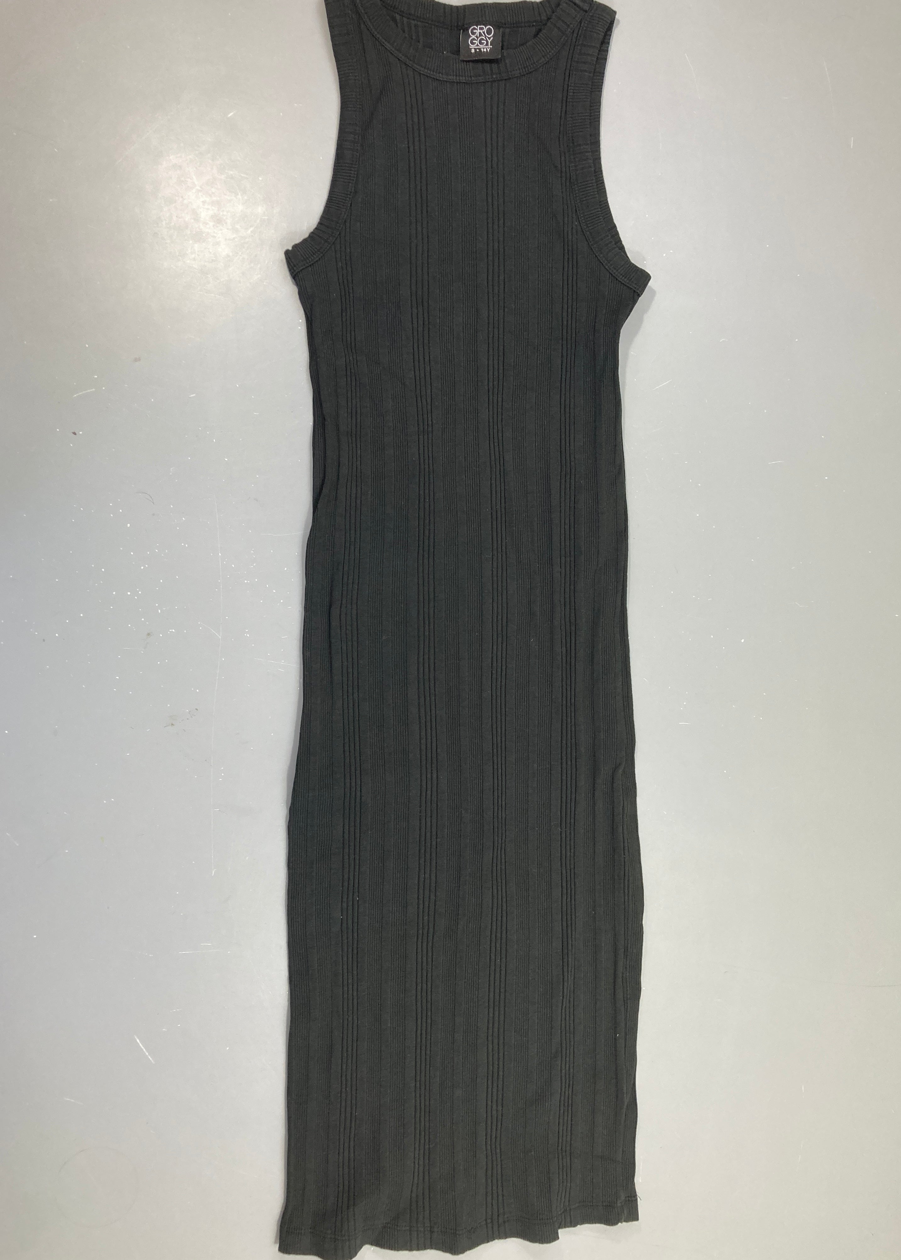 Robe longue s.m jersey côtelé noire