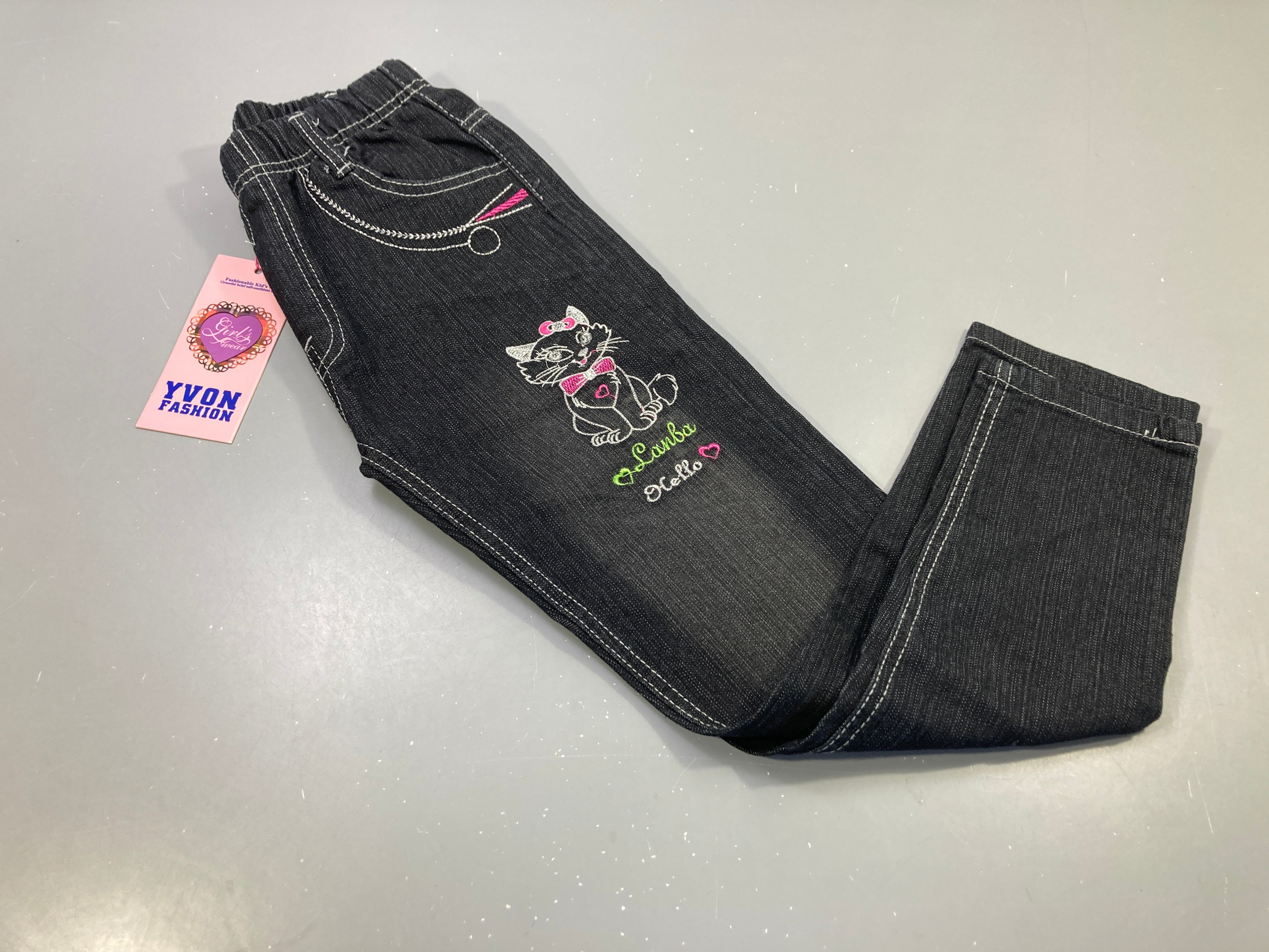 Neuf Pantalon denim  noir, chatton 
