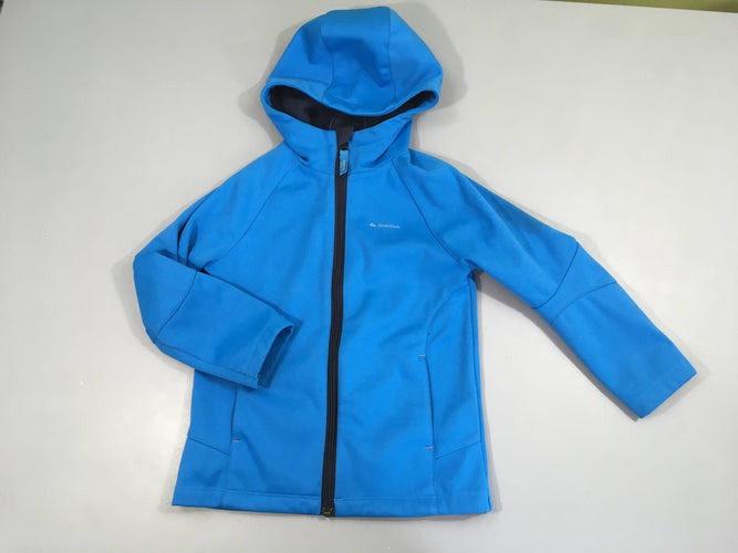 Veste softshell bleu doublé polar à capuche, moins cher chez Petit Kiwi
