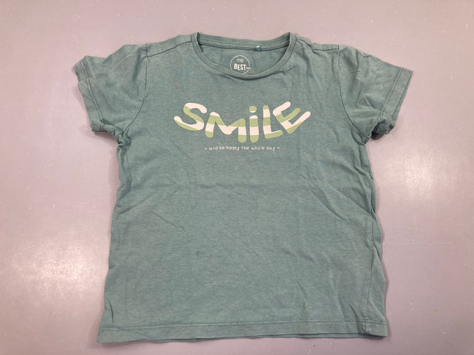 T-shirt m.c vert Smile, moins cher chez Petit Kiwi