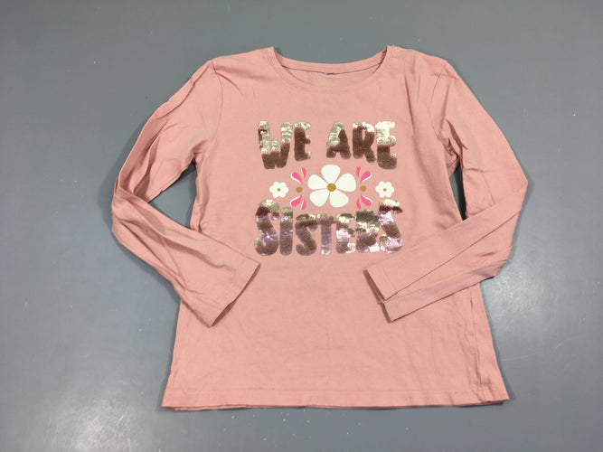 T-shirt m.l rose we are sisters sequins réversibles, moins cher chez Petit Kiwi