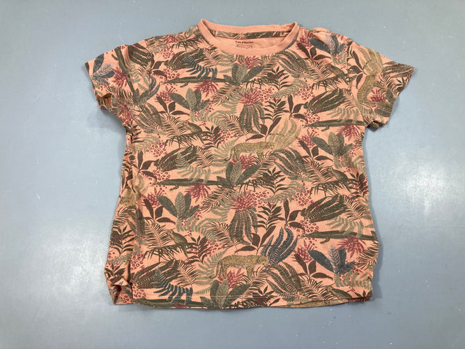 T-shirt m.c orange feuillage, moins cher chez Petit Kiwi