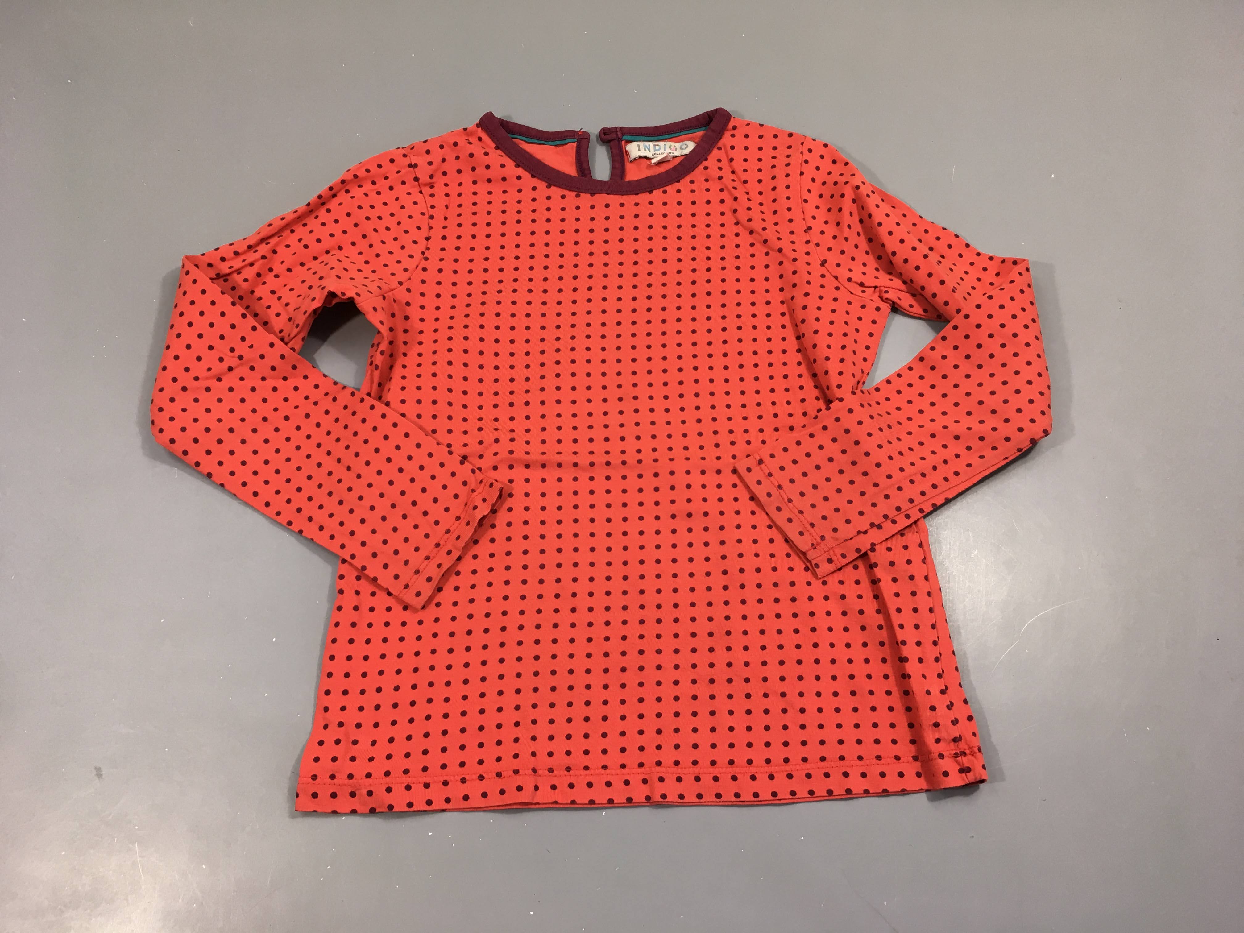 T-shirt m.l rouge pois