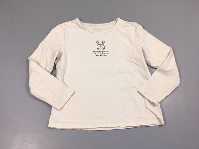 T-shirt m.l blanc lapin, moins cher chez Petit Kiwi
