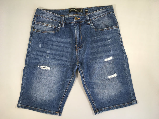 Bermuda en jean effet éraillé, moins cher chez Petit Kiwi
