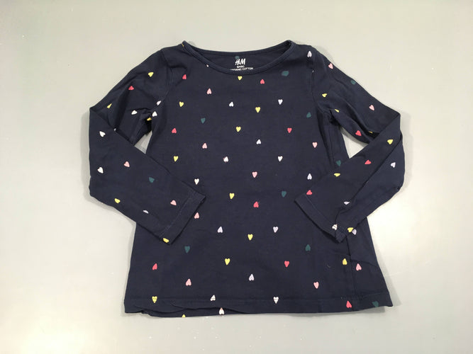 T-shirt m.l bleu foncé coeurs, moins cher chez Petit Kiwi
