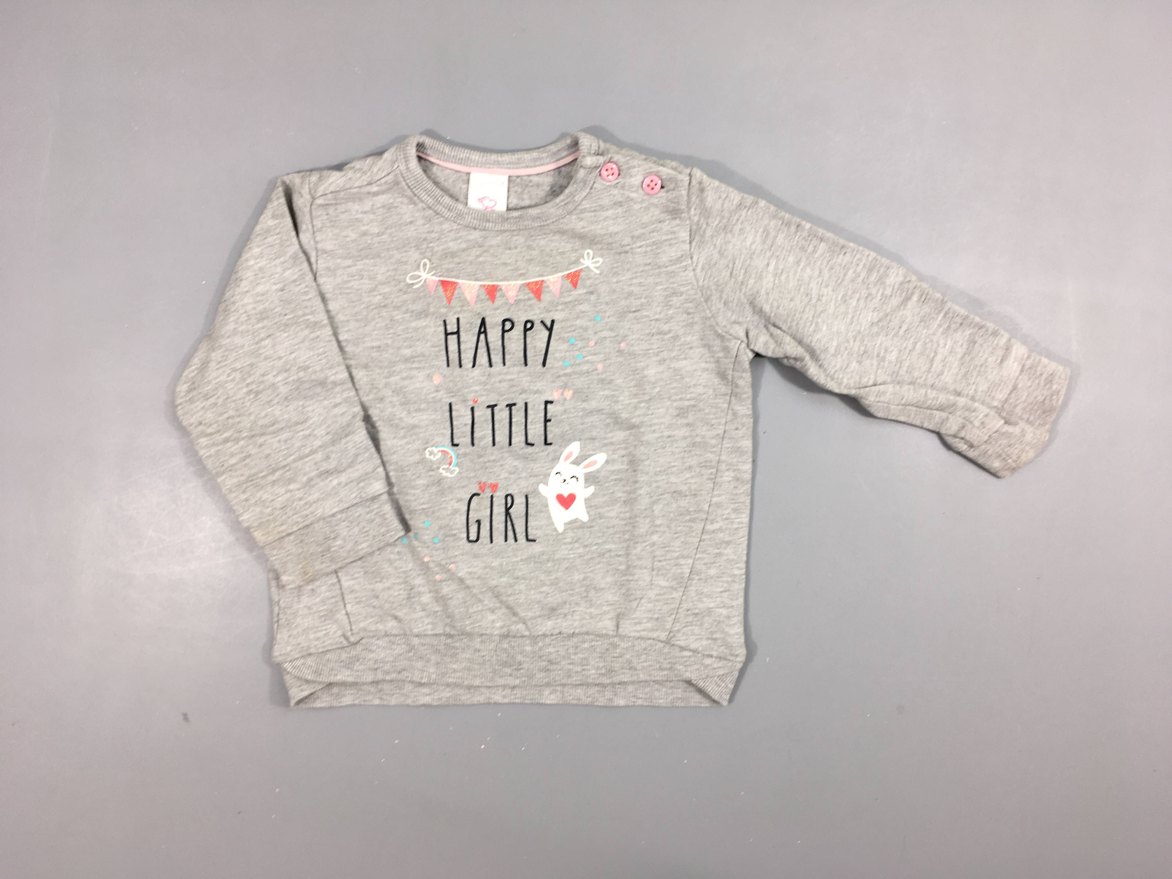 Sweat gris clair flammé lapine 