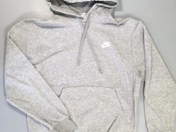Sweat à capuche gris chiné Nike-Petite tache arrière manche droite