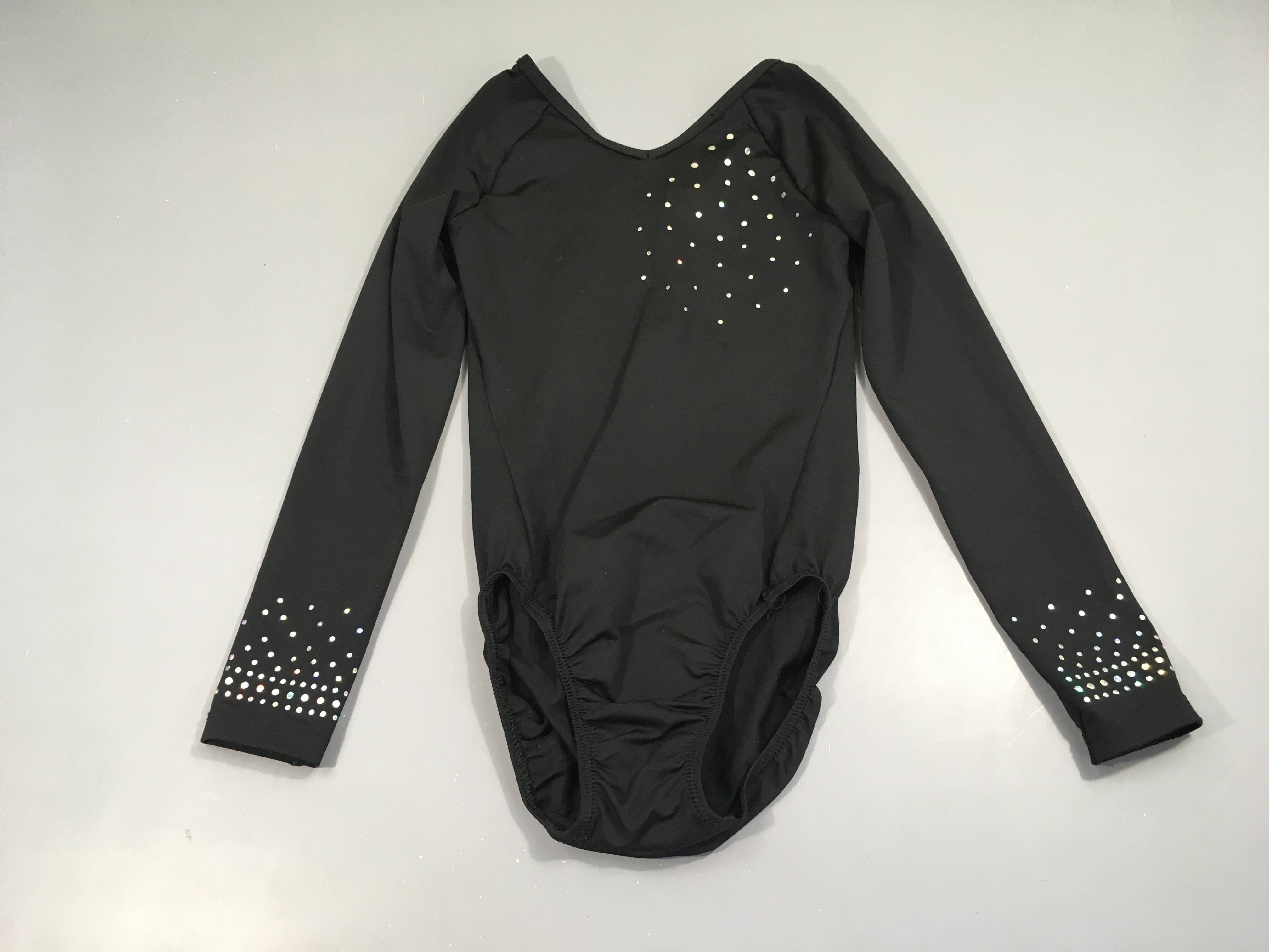 Maillot m.l de gym noir strass