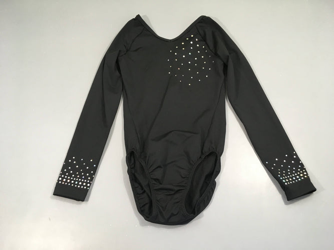 Maillot m.l de gym noir strass, moins cher chez Petit Kiwi