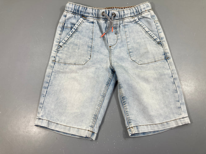 Bermuda en jean clair taille élastiquée, moins cher chez Petit Kiwi