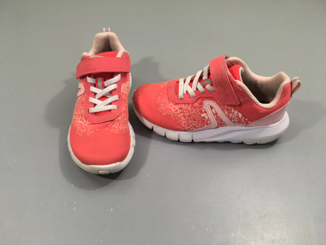 Baskets corail motifs fleurs scratchs, 31, moins cher chez Petit Kiwi