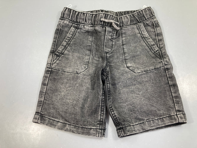 Bermuda denim noir taille élastiquée, moins cher chez Petit Kiwi