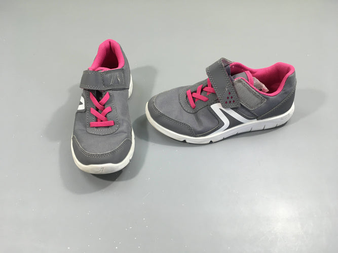 Baskets gris/rose scratchs, 31, moins cher chez Petit Kiwi
