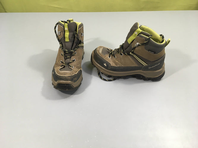 Bottines de marche kaki/gris/vert à lacets, 31, moins cher chez Petit Kiwi