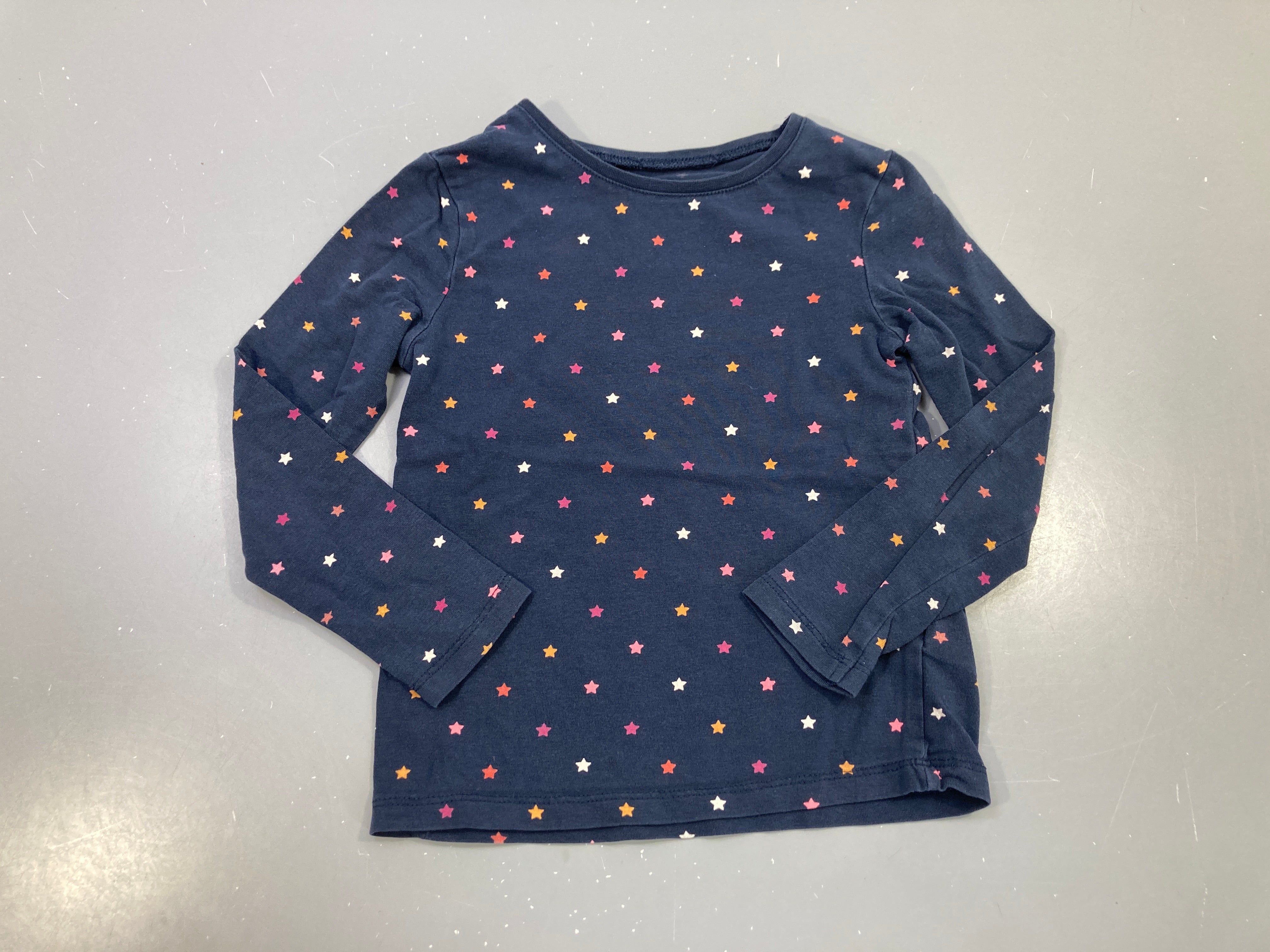 T-shirt m.l bleu marine étoiles multicolores