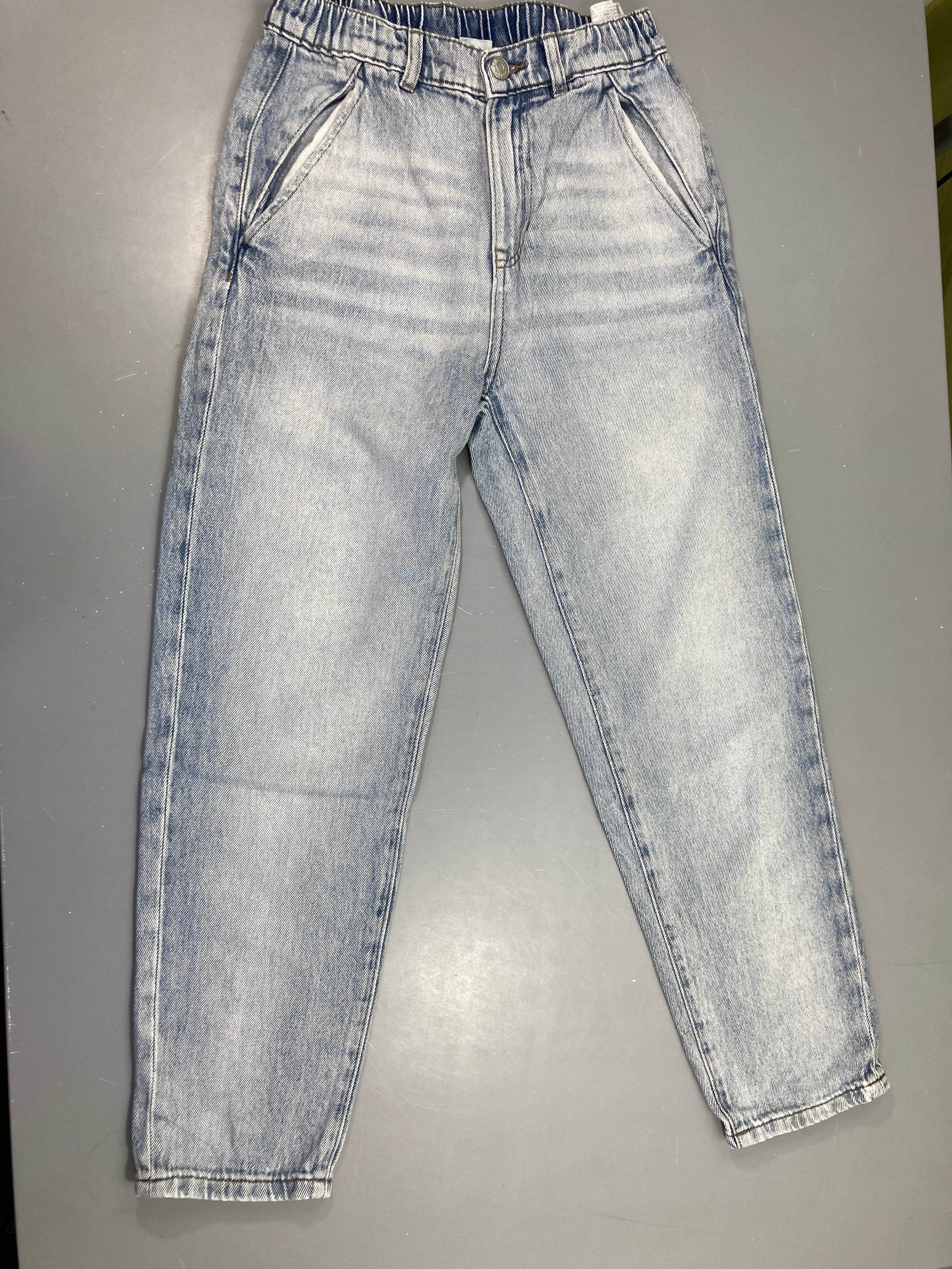 Jeans effet délavé taille élastique
