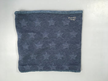 Tour de cou étoiles, coton bleu doublé velours bleu