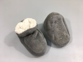 Chaussons souples velours gris, 18-20