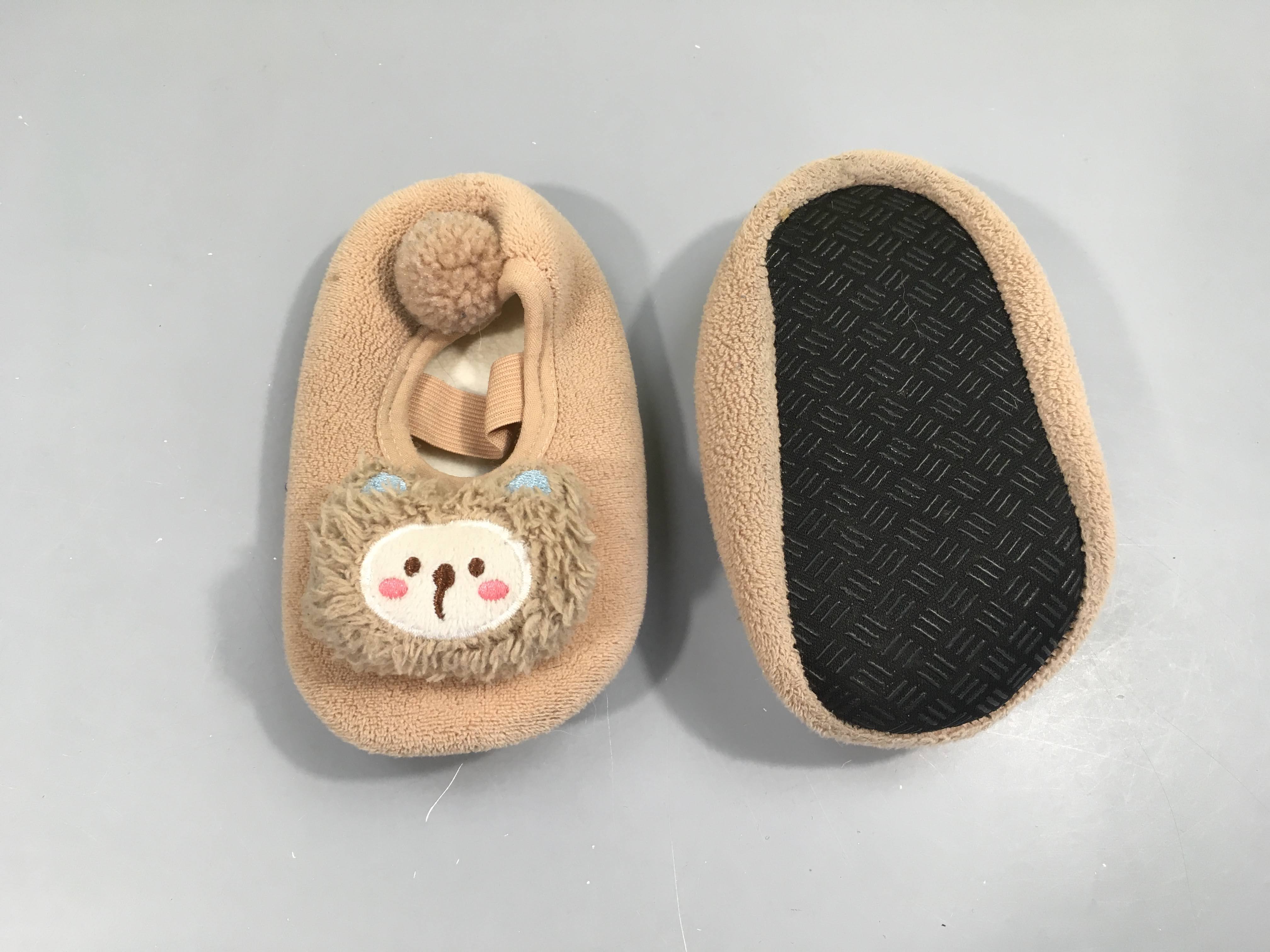 Chaussons velours beige, 13cm