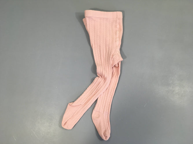 Paire de collants rose côtes, moins cher chez Petit Kiwi